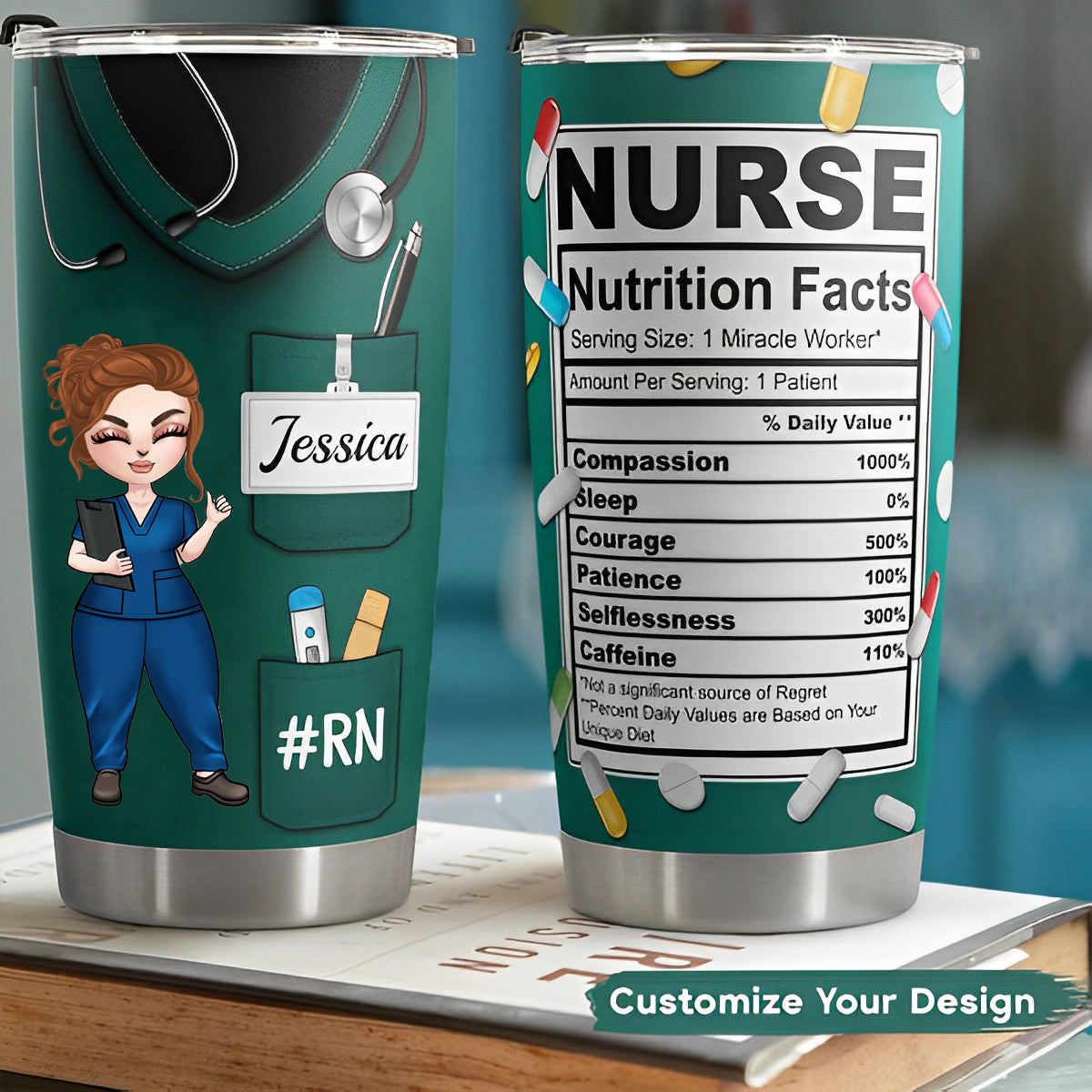Nurse Nutrition Facts New Version - Personalized Tumbler Cup - Gift For Nurse