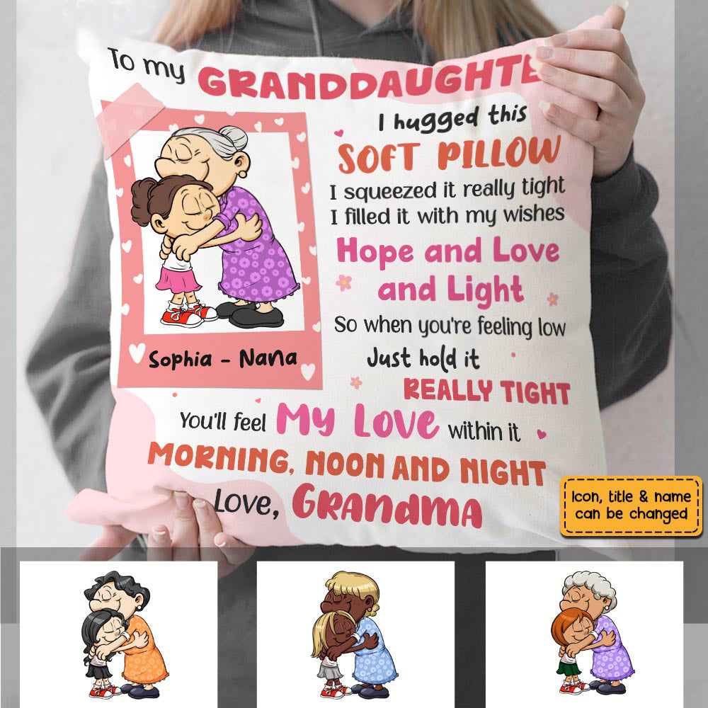 Personalized Granddaughter Hug This Pillow