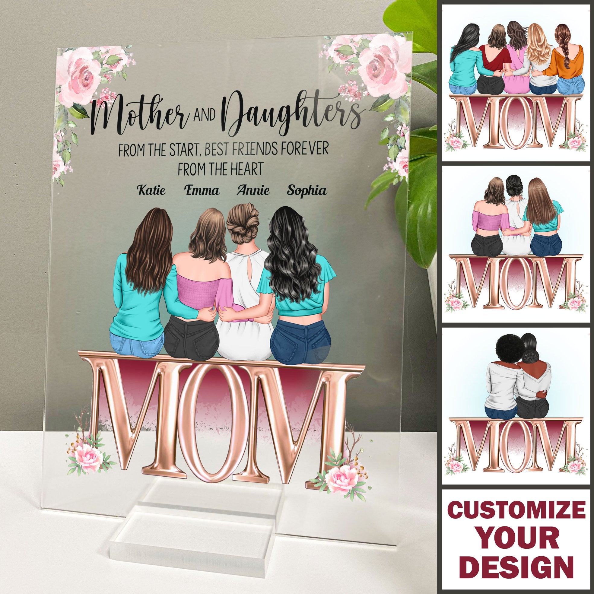 Mother And Daughter - Personalized Acrylic Plaque - Birthday Gift Mother's Day Gift For Mom, Daughters