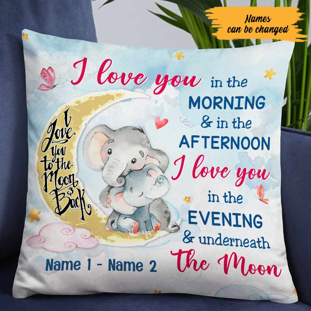 Personalized Elephant Mom Grandma Pillow