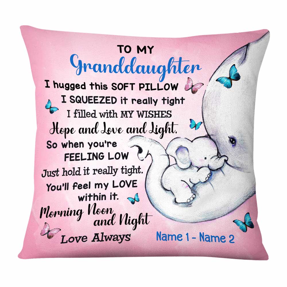 Personalized Granddaughter Elephant Pillow