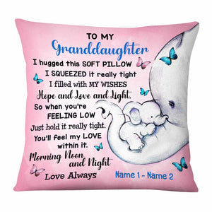 Personalized Granddaughter Elephant Pillow