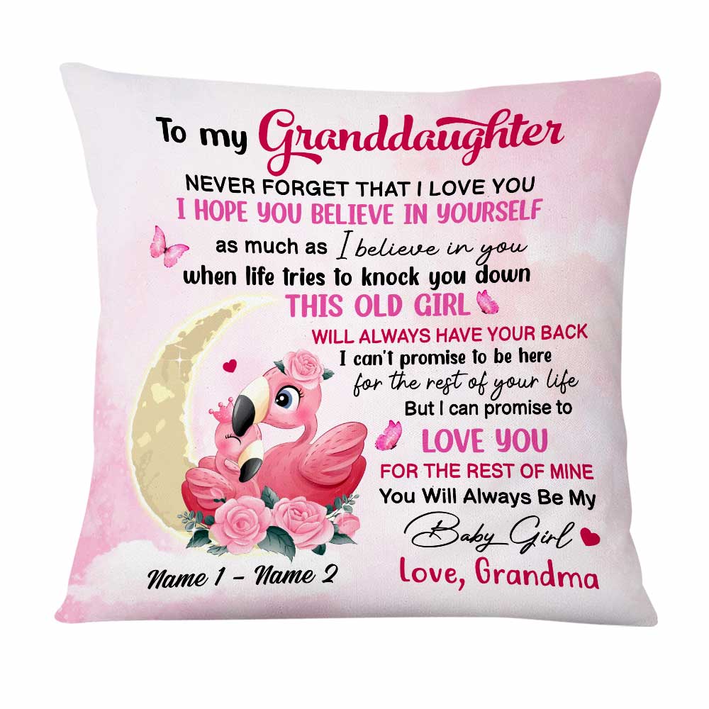 Personalized Granddaughter Flamingo Pillow