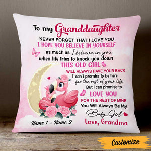 Personalized Granddaughter Flamingo Pillow