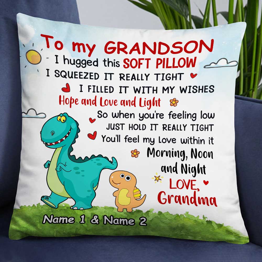 Personalized Granddaughter Grandson Dinosaur Pillowcase