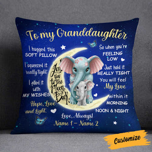 Personalized Elephant Granddaughter Pillow