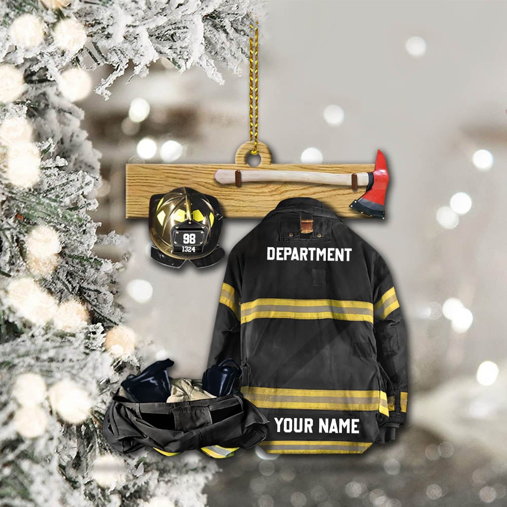 Personalized Firefighter Armor Custom Shaped Acrylic Ornament