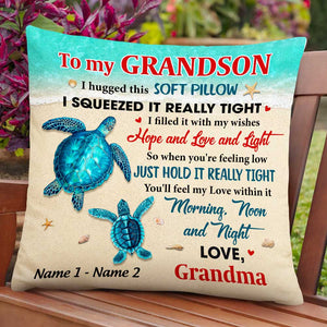 Personalized Mom Grandma Son Grandson Turtle Pillowcase