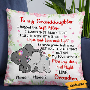 Personalized Hug This Granddaughter Pillow