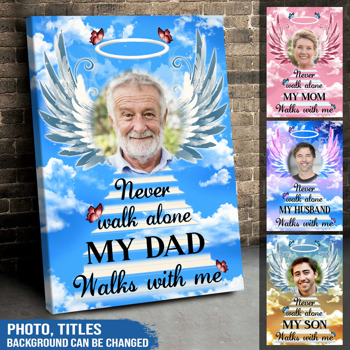 Never Walk Alone My Love Walks With Me Personalized Horizontal Poster