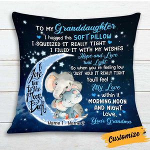 Personalized Mom Grandma Daughter Granddaughter Elephant Pillowcase