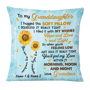 Personalized Daughter Granddaughter Sunflower Pillowcase