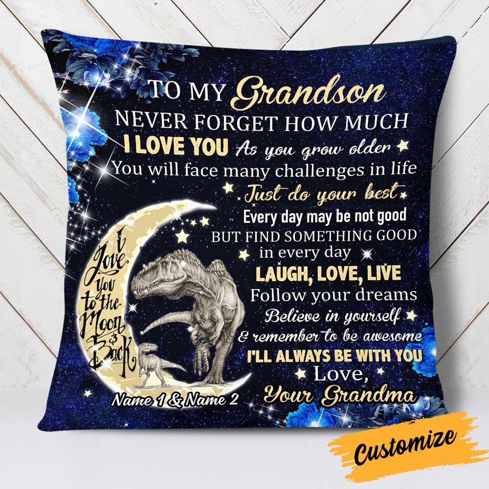 Personalized Dinosaur Daughter Granddaughter Son Grandson Pillowcase
