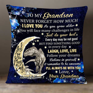 Personalized Dinosaur Daughter Granddaughter Son Grandson Pillowcase