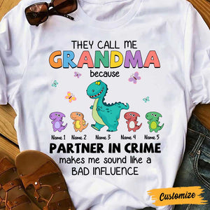Personalized Mom Grandma Dinosaur T-Shirt