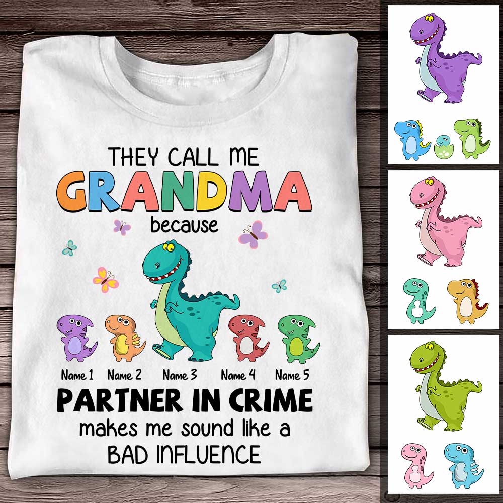 Personalized Mom Grandma Dinosaur T-Shirt