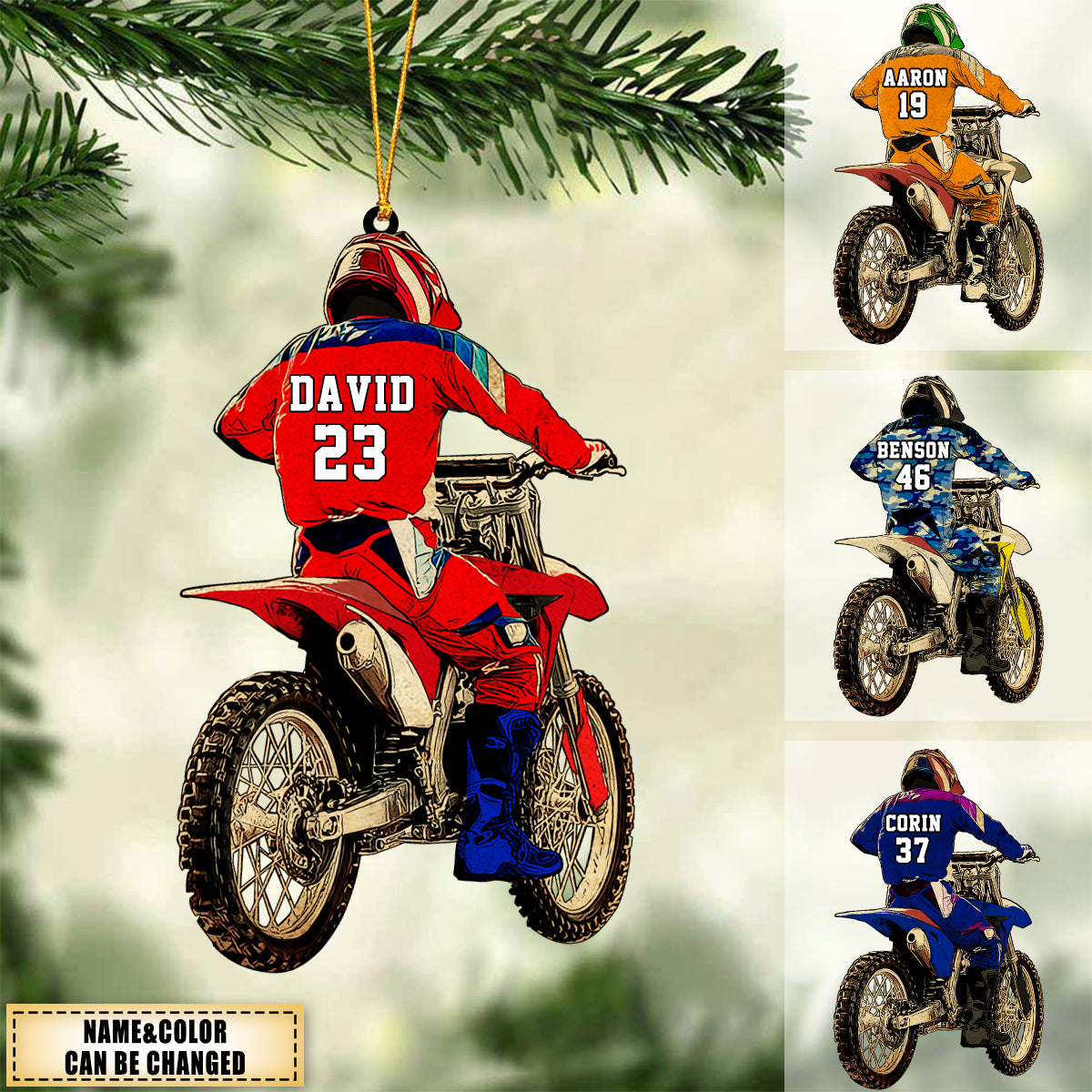Personalized Motocross Dirt Bike Gifts Ornament for Bikers