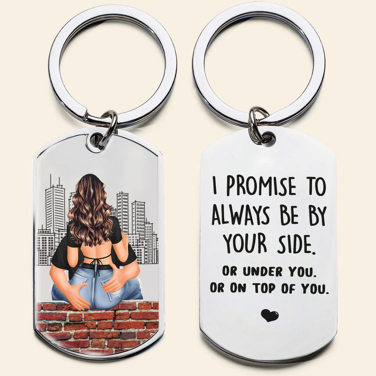 I Promise To Be - Personalized Engraved Stainless Steel Couple Keychain