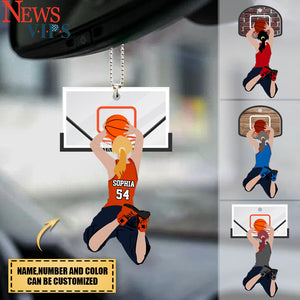 Personalized Basketball Slam Dunk Shaped Ornament For Basketball Lovers