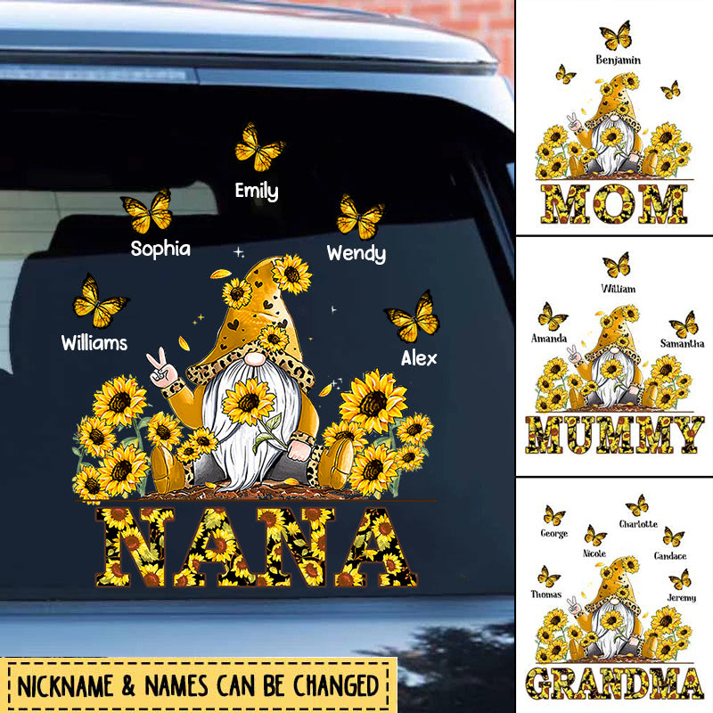 Sunflower Grandma- Mom, Sunflower Garden With Butterfly Kids Decal