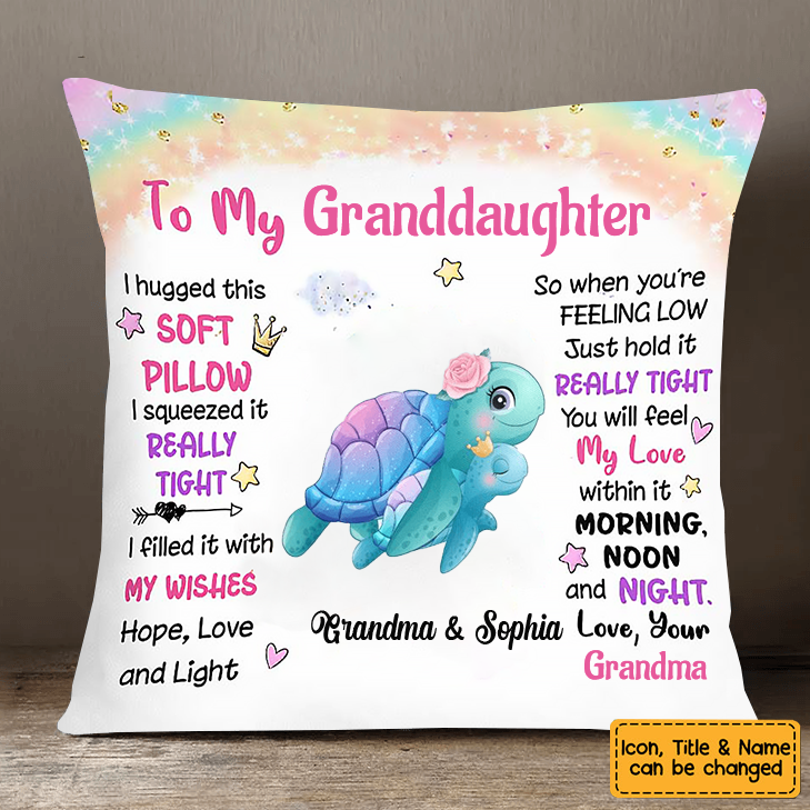 Personalized Granddaughter Dauhter Sea Animals Hug This Pillow