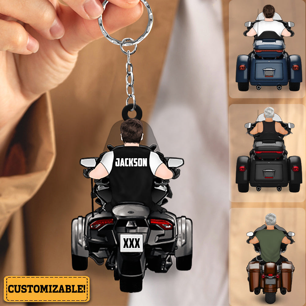 Personalized Acrylic Keychain For Men Bikers,Motorcycle Trike Lovers