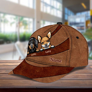 Gift For Father Dog Curving Pattern Personalized Classic Cap