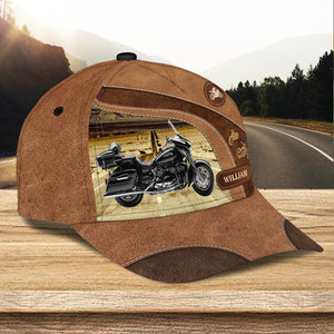 Motorcycle With Highway Background Personalized Classic Cap