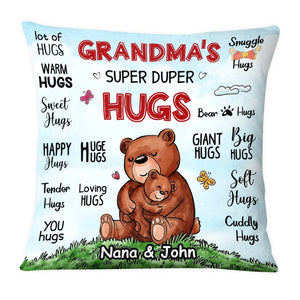 Personalized Grandma Super Duper Hugs Pillow