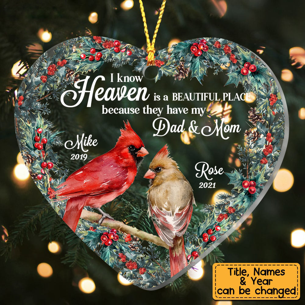 Heaven Is A Beautiful Place Heart Ornament