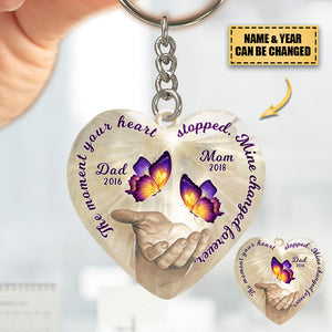 The Moment Your Heart Stopped, Mine Changed Forever Custom Memorial Acrylic Keychain Ntk28feb22dd4