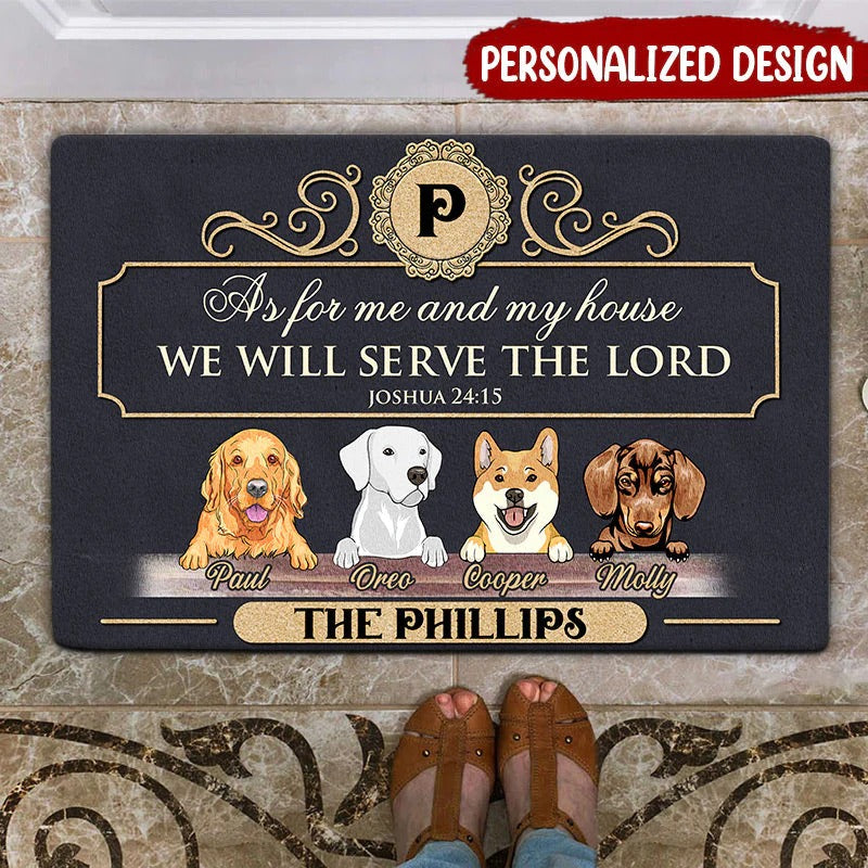 Personalized The Name As For Me And My House We Will Serve The Lord Doormat