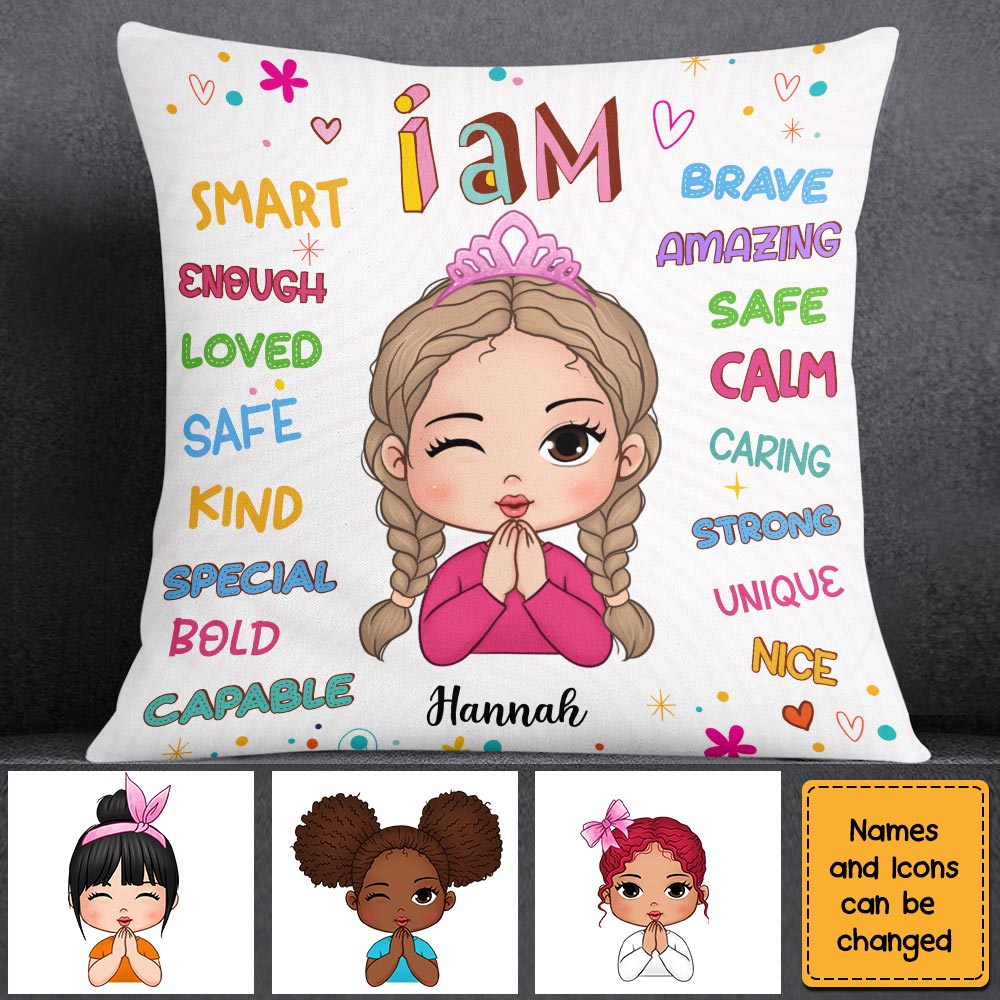Personalized Gift For Daughter Granddaughter Pray I Am Kind Pillow