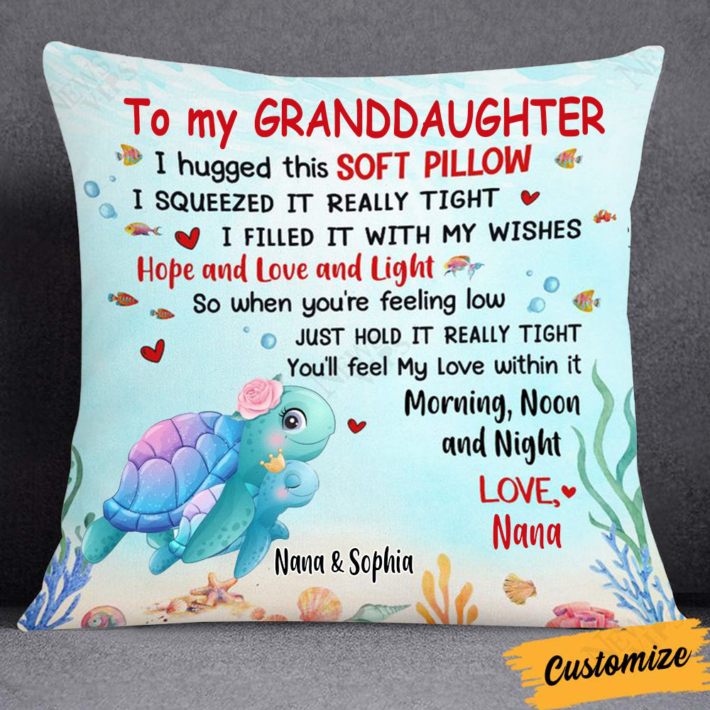 Granddaughter Granddaughter Grandson Sea Animals Hug This Pillow