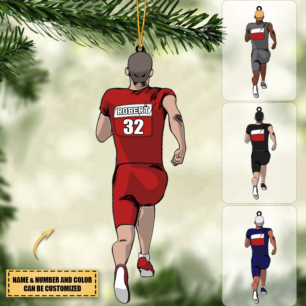 Personalized Runner Acrylic Christmas Ornament For Sports Lovers