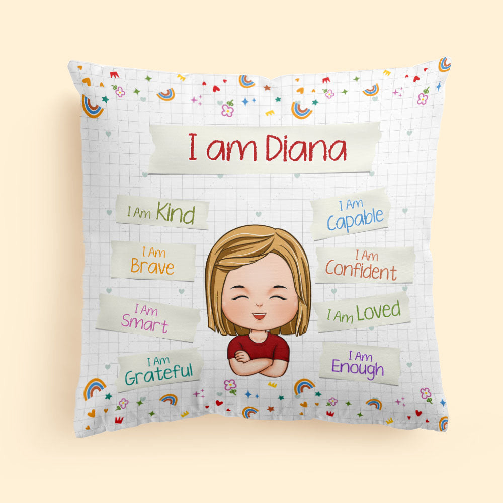 Affirmations I Am Kind I Am Loved - Personalized Pillow