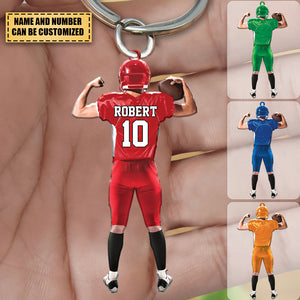 American Football -Personalized Keychain Gift For Football Player Football Mom Grandma