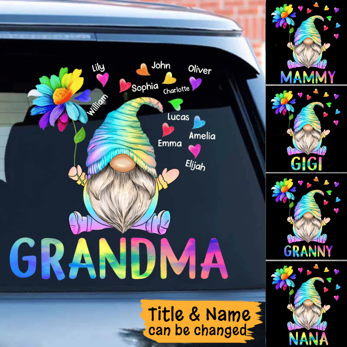 Grandma Mom Doll Flower Up To 10 Kids Personalized Decal Gift