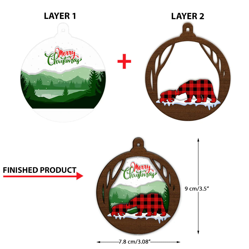 Black Rose Heart Shape - Personalized Skeleton Couple Flat Ornament, Christmas Tree Decor