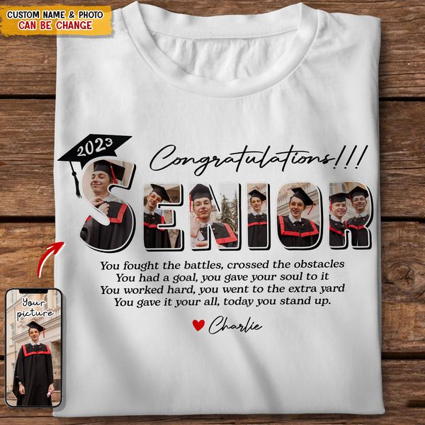 Personalized Photo Senior Graduation T-Shirt