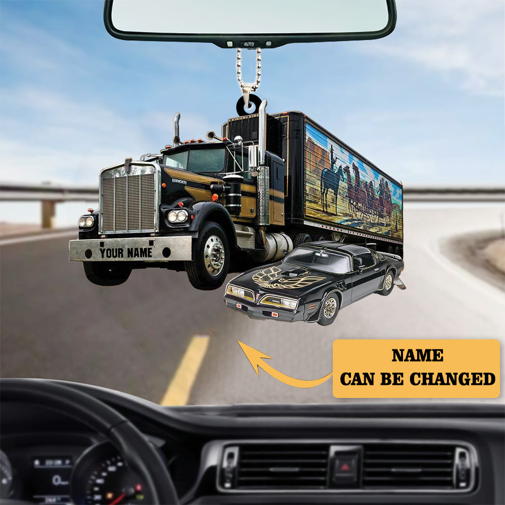 Personalized  Trucker And Car Ornament