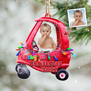 Personalized Baby First Christmas Upload Photo Printed Acrylic Ornament