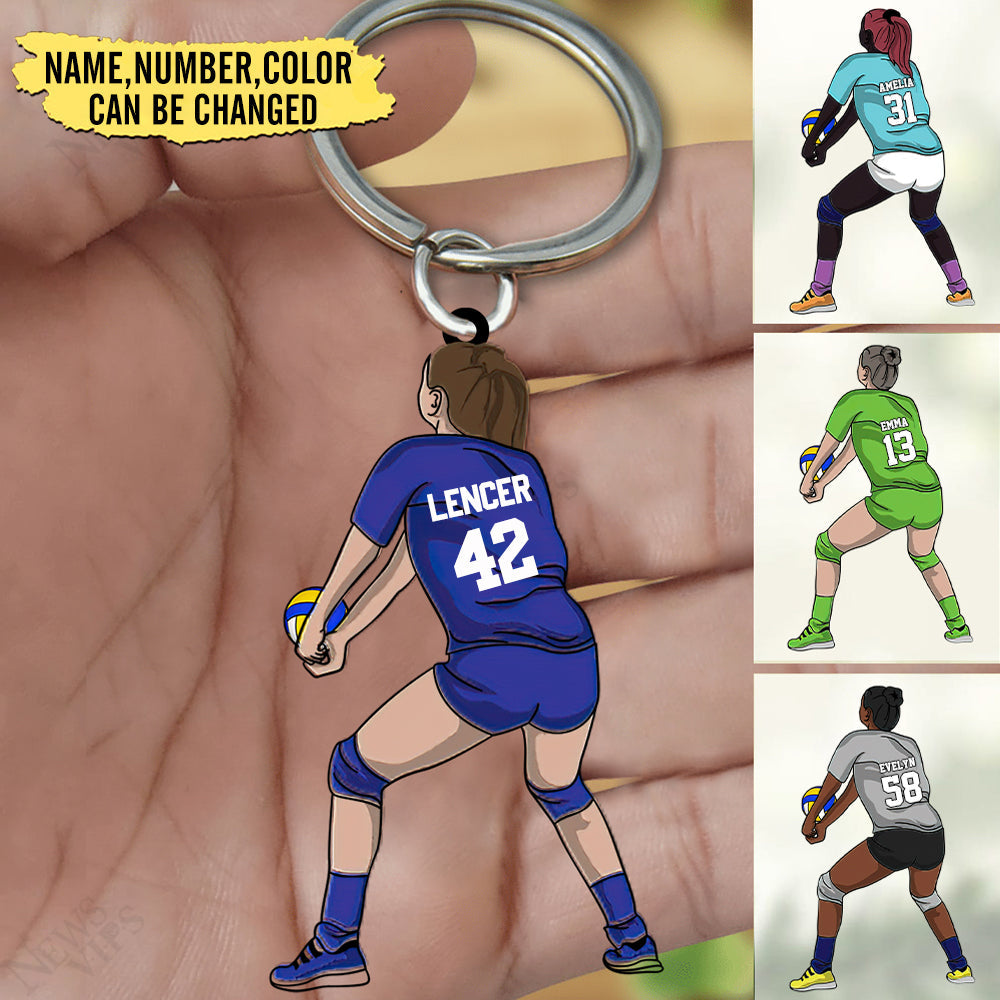 PERSONALIZED VOLLEYBALL LIBERO SHAPED KEYCHAIN