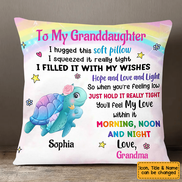 Personalized Granddaughter Daughter Sea Animals Hug This Pillow