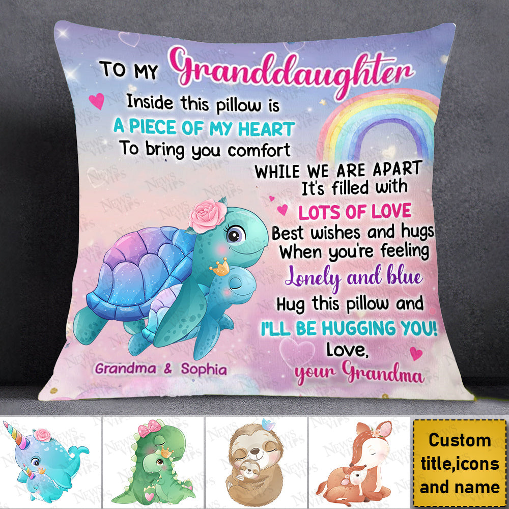 Personalized Granddaughter Grandson Sea Animals Inside This Pillow