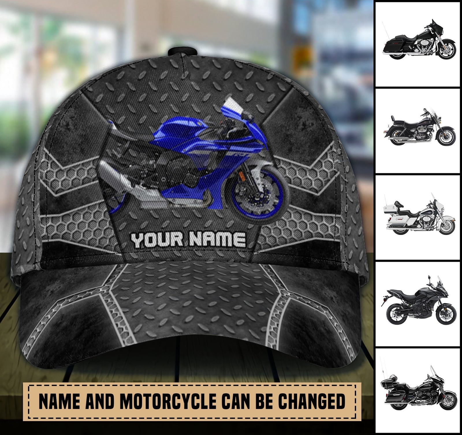 Motorcycle Super Cool Black Personalized Cap