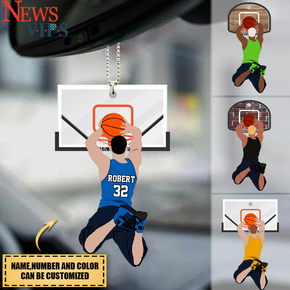 Personalized Basketball Slam Dunk Shaped Ornament For Basketball Lovers