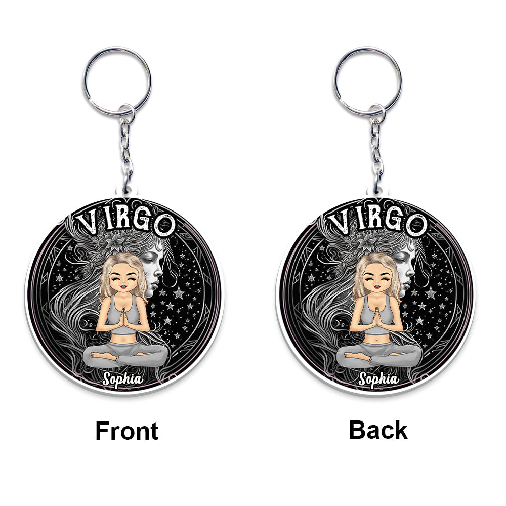 Zodiac Personalized Acrylic Keychain, Zodiac Sign Astrology Gifts for Her