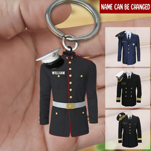 Marine Army Airforce Air Force Navy Uniform Personalized Acrylic Keychain