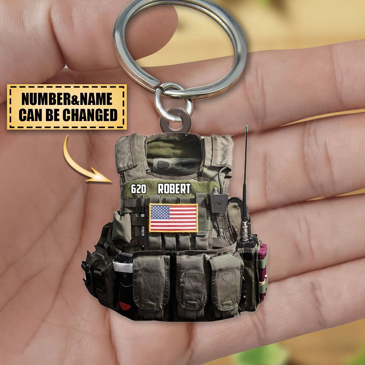 Personalized Police/Soldier Tactical Vests Shaped Keychain
